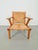 Wood Dutch Modernist Brutalist Wooden Armchair with Rush Seat, 1940s For Sale - Image 7 of 12