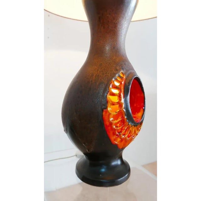 工芸品 70s Fat Lava wave 1970s Mid-Century Modern Fat Lava Ceramic German Jug Vase by