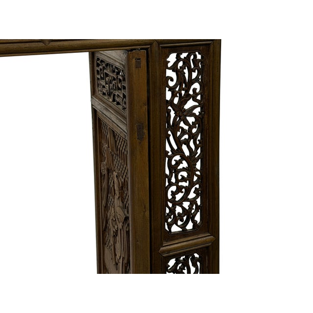 Chinese Scholars Student Motifs Wood Wall Panel Window Screen For Sale - Image 9 of 17