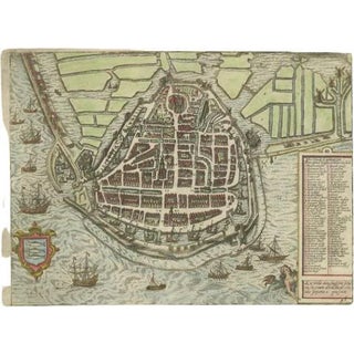 Antique Map of the City of Enkhuizen by Guicciardini, 1625 For Sale