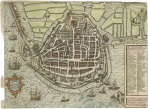 Antique Map of the City of Enkhuizen by Guicciardini, 1625