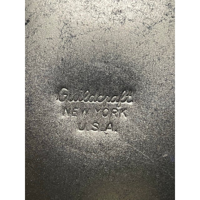 Gold Mid 20th Century Black & Gold Classical Footed Tin For Sale - Image 8 of 8