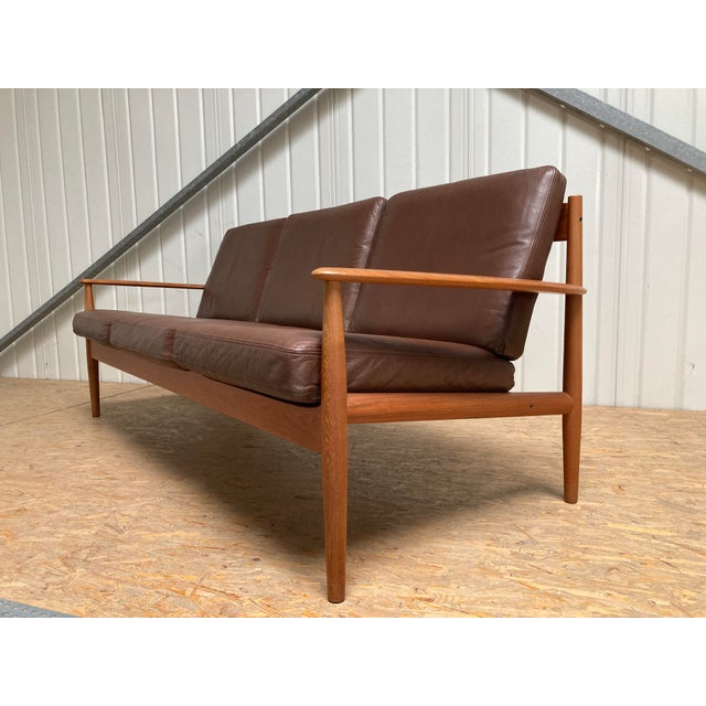 Teak and Leather Sofa by Grete Jalk for France & Son, 1960s For Sale - Image 9 of 18