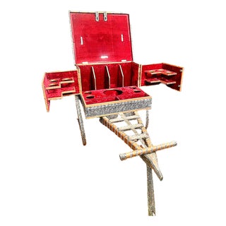 1980s Handcrafted East Indian Bar Cart For Sale