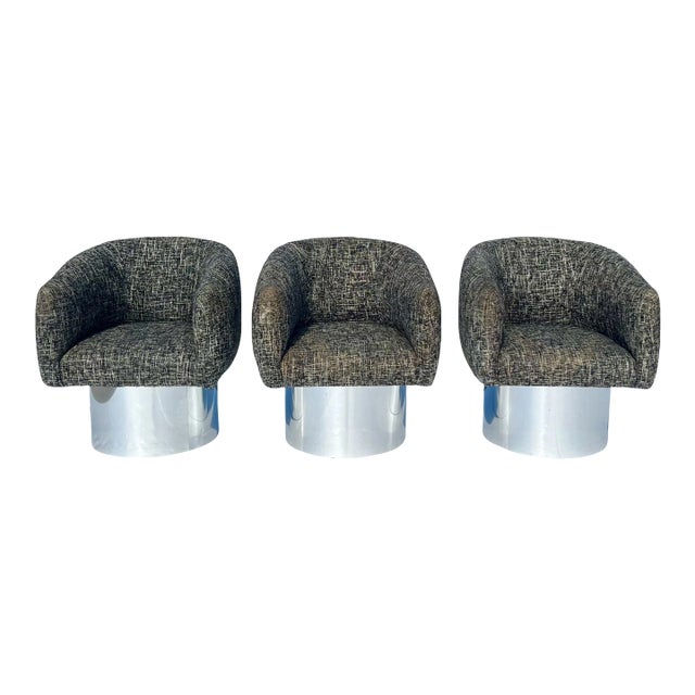 1970s Leon Rosen for Pace Collection Swivel Tub Chairs - Set of 3 For Sale