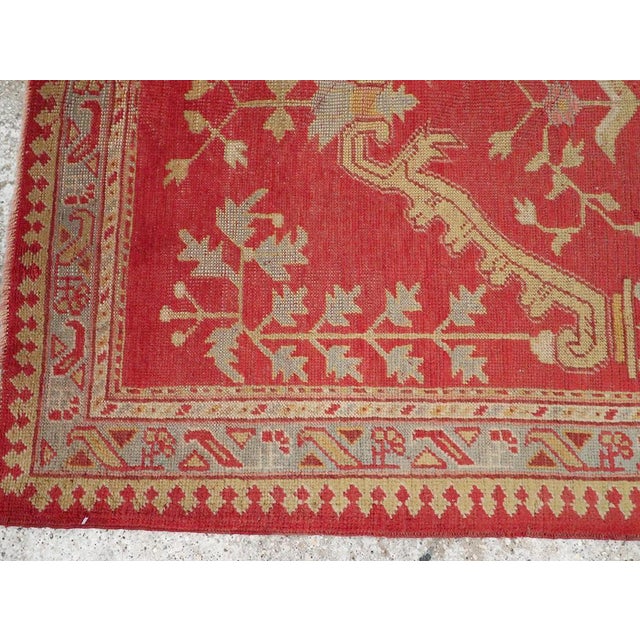 Early 20th Century Galerie Shabab Collection Early 20th Century Turkish Oushak Throw Rug For Sale - Image 5 of 8