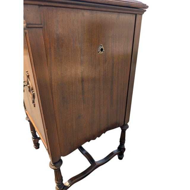 Horner-Kelly for Brunswick Repurposed Antique Phonograph Cabinet With Storage Drawers For Sale In Los Angeles - Image 6 of 12