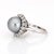 Van Cleef & Arpels Late 20th Century Van Cleef & Arpels South Sea Pearl Ring 1.20 Carat Diamond Platinum Halo S.O size 5.5 For Sale - Image 4 of 7