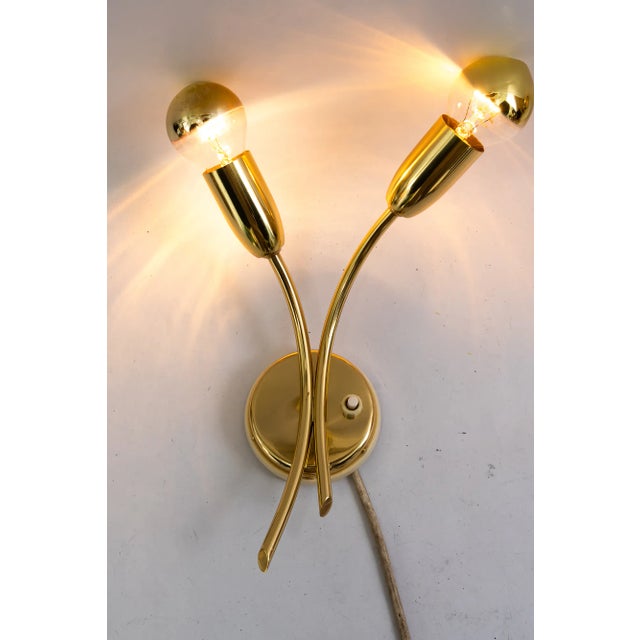 Gold Wall Lamps by Rupert Nikoll, Vienna, Austria, 1960s, Set of 2 For Sale - Image 8 of 12