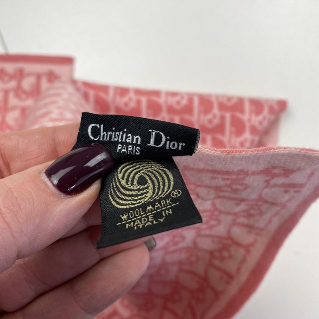 Christian Dior Paris Pink Large Scarf For Sale - Image 10 of 10