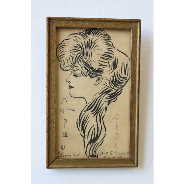 Antique Gibson Girl-Style Illustration on Postcard, Circa Early 20th Century For Sale In New York - Image 6 of 11