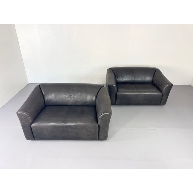 DS 47 Buffalo Leather Grey Sofa Two-Seater from De Sede, 1980s For Sale - Image 14 of 14