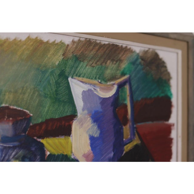 Bror Göransson, Cubic Jug and Fruit, 1950s, Oil on Canvas, Framed For Sale - Image 9 of 18