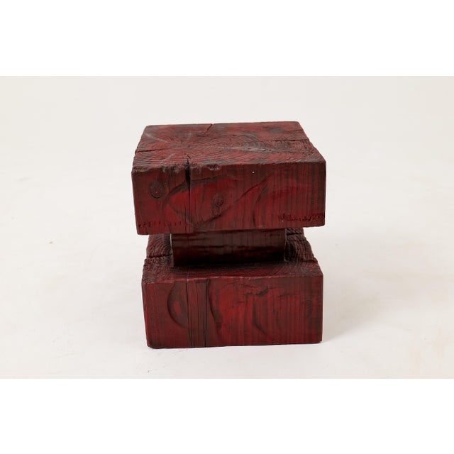 Contemporary Hardwood Sculptural Stool by Logniture For Sale - Image 3 of 10