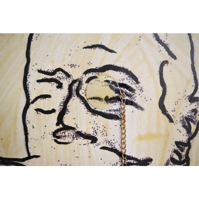 Black Modern Austrian General, 1970s, Oil on Canvas For Sale - Image 8 of 9