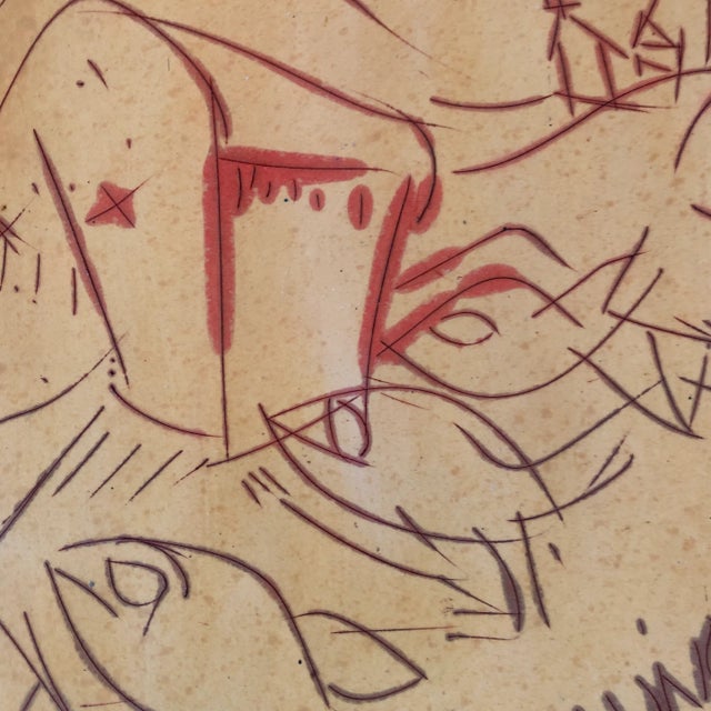 Contemporary Original Contemporary Abstract Peter Duncan Encaustic Painting With Fish For Sale - Image 3 of 5