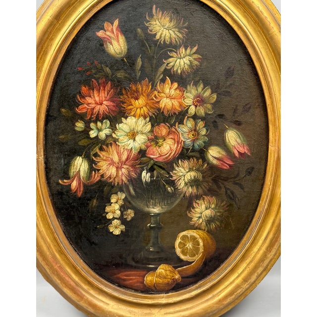 Still Life with Bouquet of Flowers, 1800s, Oil Painting on Canvas, Framed For Sale - Image 3 of 13