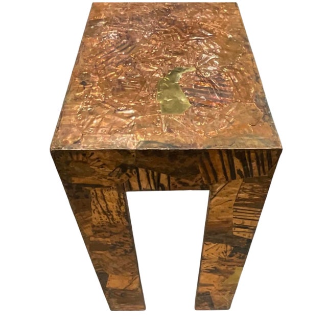 Copper 1970s Vintage Patchwork Copper Console Table For Sale - Image 8 of 11