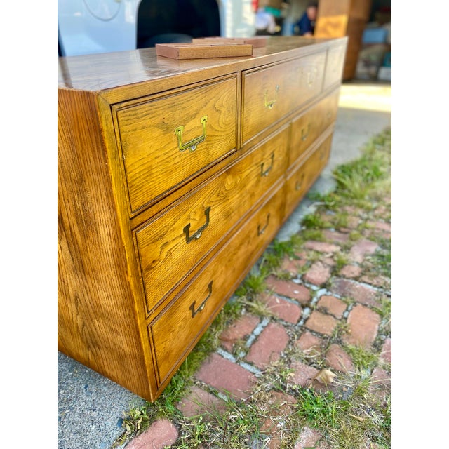 1970s 1970s Henredon Artefacts Campaign 7 Drawer Dresser For Sale - Image 5 of 11