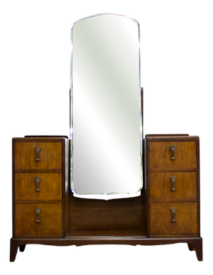 Art Deco British Burr Walnut Dressing Chest from Beithcraft, 1950s