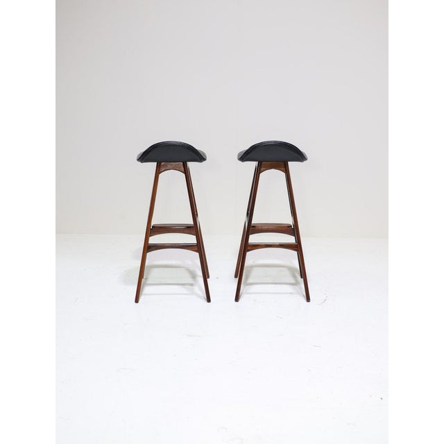 Animal Skin OD61 Bar Stools by Erik Buch for Oddense Maskinsnedkeri, 1960s, Set of 2 For Sale - Image 7 of 15