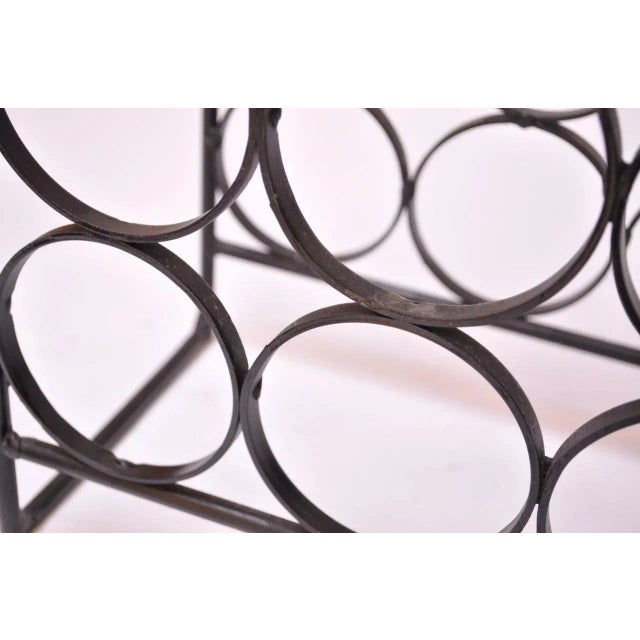 Mid-Century Modern Arthur Umanoff Wrought Iron Seventeen-Bottle Wine Holder For Sale - Image 3 of 13