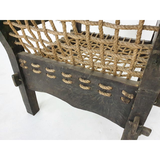 Oak and Rope Lounge Chair, the Netherlands, 1960s For Sale - Image 10 of 12