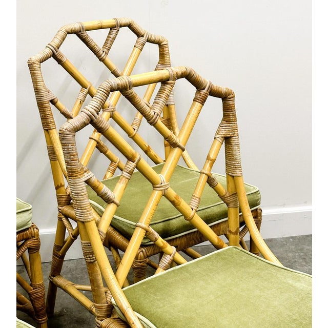 Boho Chic English Bamboo and Rattan Chairs from Angraves, 1970s, Set of 6 For Sale - Image 3 of 13