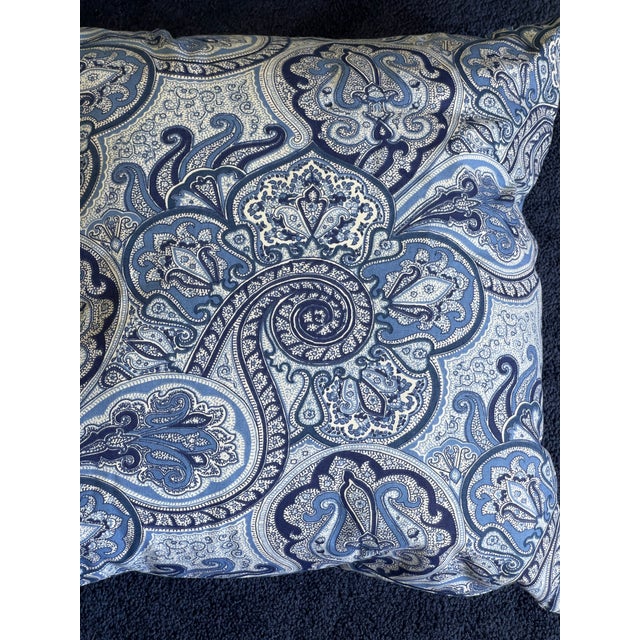 2 Navy Paisley Throw Pillows, 20 x20 " knife edge, zipper, fill is soft hypo allergic