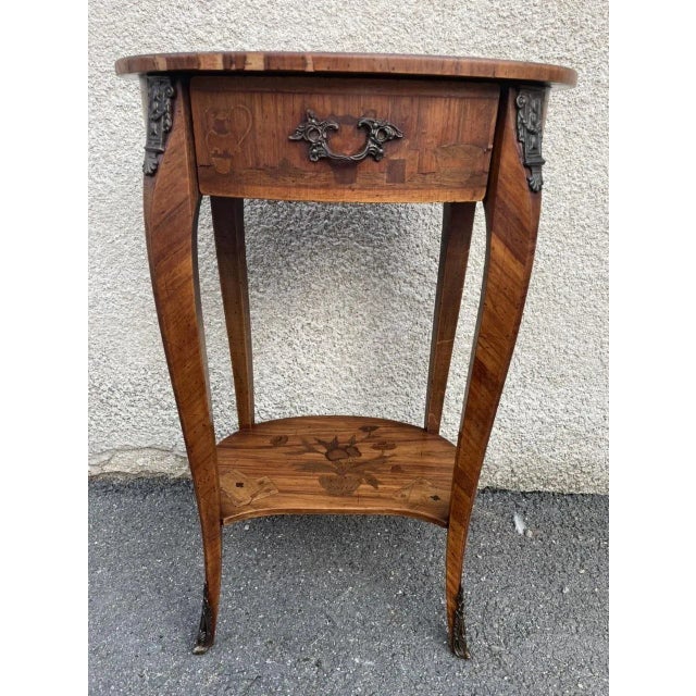 Antique Inlaid Kidney Shaped Table For Sale - Image 13 of 18