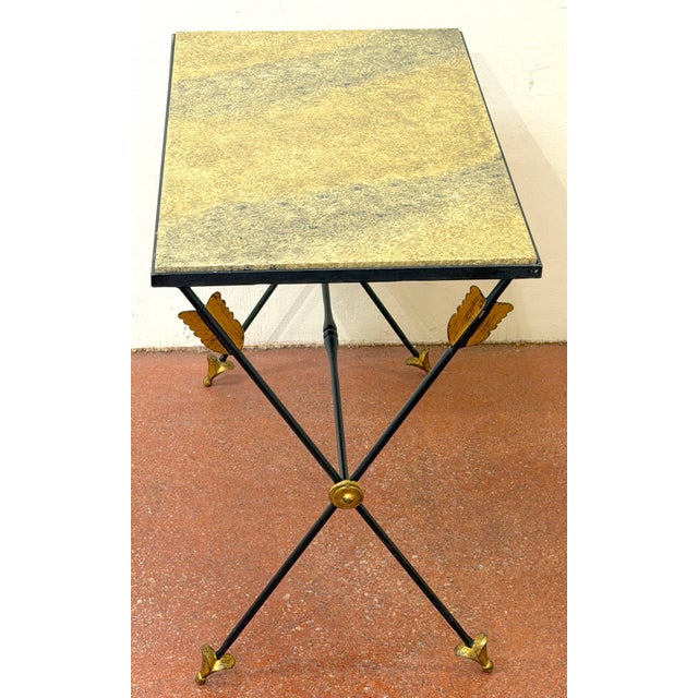 Mid 20th Century Maison Jansen Style Gilt-Iron Arrow Motif Side Table, France, 1970s For Sale - Image 5 of 18