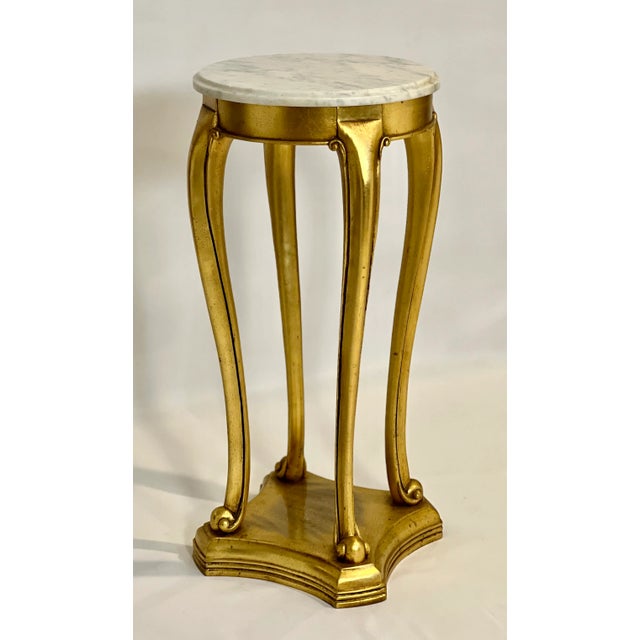 20th Century Regency Gilt Wood Marble Top Pedestal or Plant Stand For Sale - Image 4 of 12