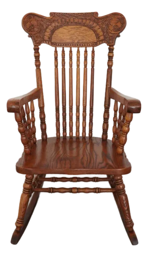 Vintage Carved Oak Rocking Chair