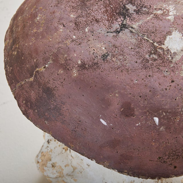 French Brown + Ivory Concrete Mushroom Garden Sculpture, 1960s For Sale - Image 12 of 18