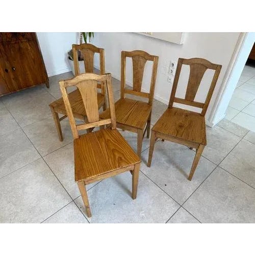 Wood Farmhouse Spruce Chairs, Set of 4 For Sale - Image 7 of 10