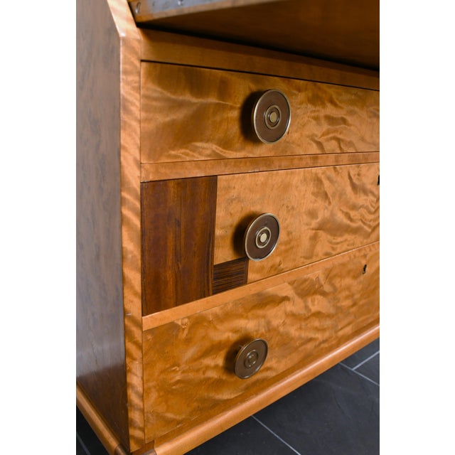 Wood Swedish Grace Flamed Birch and Macassar Secretaire from Svenska Möbelfabrikerna, Late 1920s For Sale - Image 7 of 9