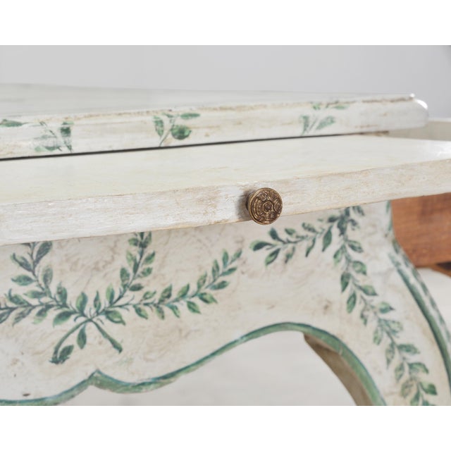 Venetian Painted Country Italian Provincial Writing Table Desk For Sale - Image 10 of 18