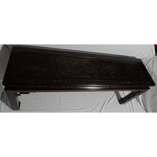 1970s John Widdicomb Chinoiserie Console Table For Sale - Image 11 of 12