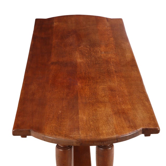 1960s French Brutalist Style Oak Farm Table. C 1960. For Sale - Image 5 of 5
