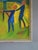 Paint Mid-Century Modern 'Circle of Light' Vintage Original Figurative Landscape Oil Painting, Framed For Sale - Image 7 of 13