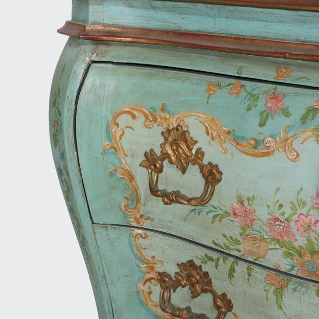Wood Niccolini Venetian Rococo Hand Painted Bombay Secretary Desk Signed 20thC For Sale - Image 7 of 18
