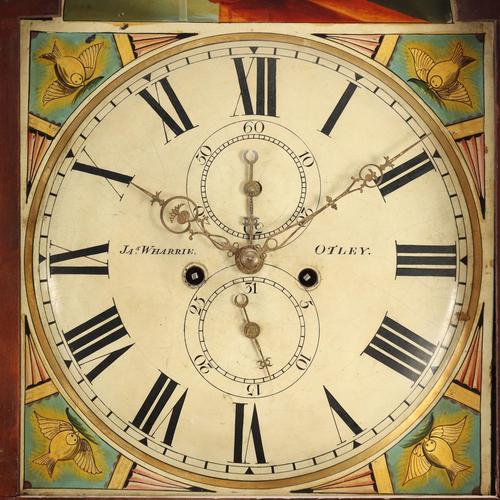 Mahogany Longcase Clock attributed to Jas Wharrie Otley For Sale - Image 6 of 13