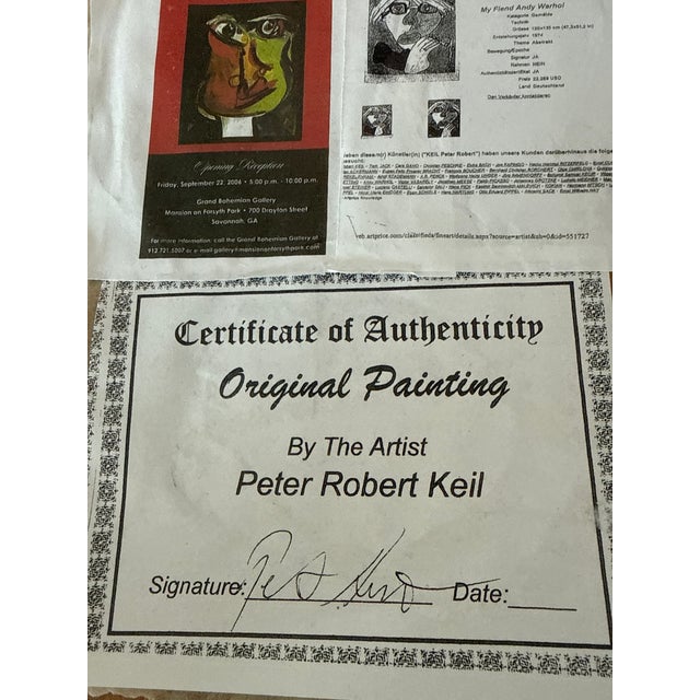 1970s Peter Keil Early Abstract Painting on Newspaper For Sale In Atlanta - Image 6 of 6