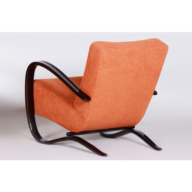Czech Art Deco Beech Armchair attributed to J. Halabala for Up Zavody, 1930s For Sale - Image 4 of 9