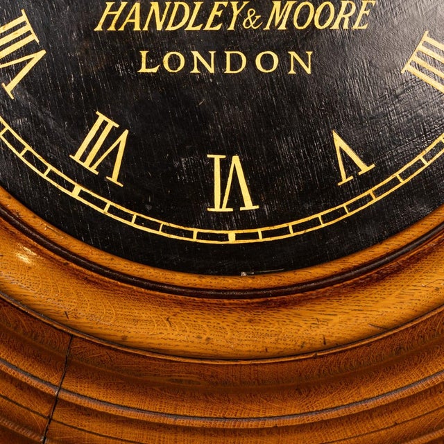 Antique English Oak Mounted Wall Clock, 1890s For Sale - Image 9 of 15