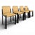 Italian Design Wood and Chrome Chairs, Set of 4 For Sale