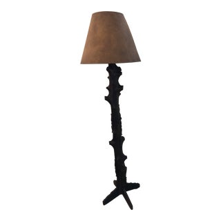 Rustic Tree Branch Floor Lamp With Shade For Sale
