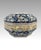 Chinoiserie Antique Chinese Blue & Yellow Porcelain Covered Serving Container (Storage / Gift Box) With Auspicious Cranes and Bats For Sale - Image 3 of 11