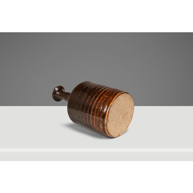 Japanese Modern Stoneware Studio Pottery Glazed Vase / Vessel, Japan, C. 1970s For Sale In Orlando - Image 6 of 15