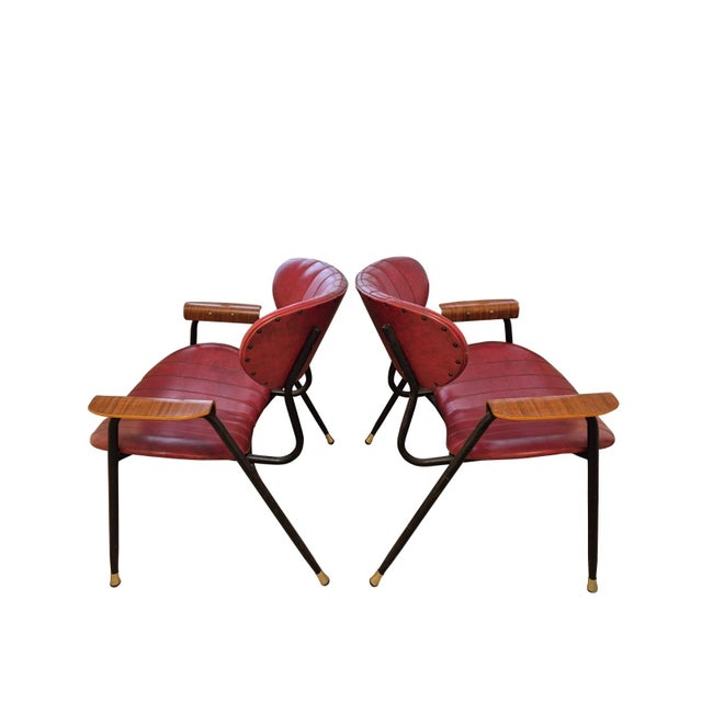 Vintage Italian Armchairs by Gastone Rinaldi for Rima, 1950s, Set of 2 For Sale - Image 16 of 17